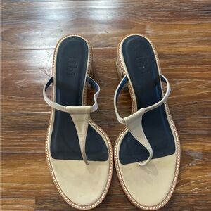 Tibi Beige and Black Women's Sandal Heels